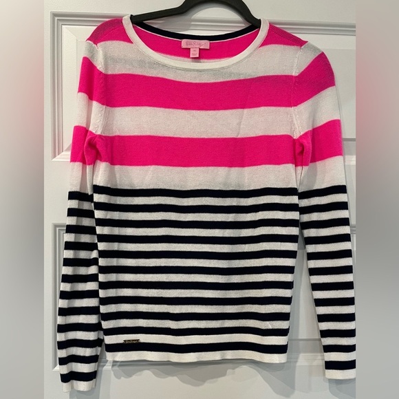 Lilly Pulitzer Sweaters - Lilly Pulitzer Women's Pink, Navy & White Sweater, Size XS